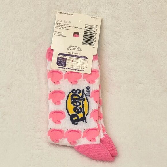 Just Born Peeps Socks Pink Chicks Womens Medium 6-11 Easter Novelty New OOS - Picture 3 of 4